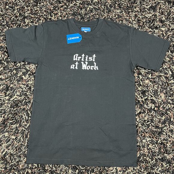 Market Studios Artist at Work Black Tee T Shirt Mens Sz S New - Picture 1 of 4